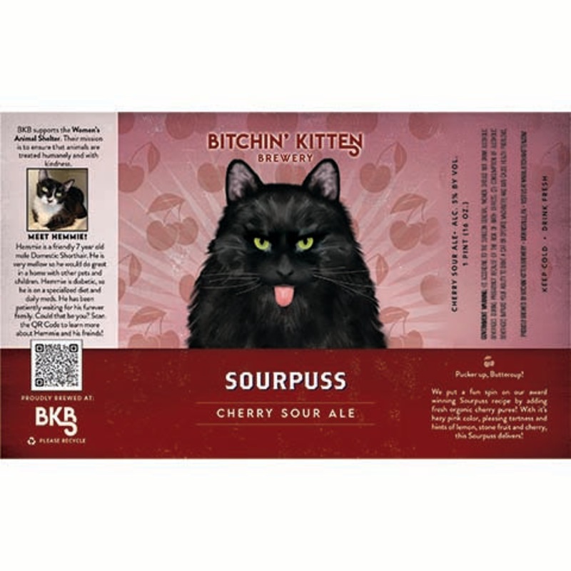Bitchin' Kitten Sourpuss Cherry Sour 16OZ SINGLE CAN