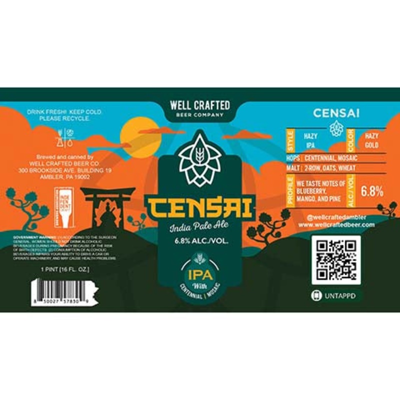 Well Crafted Censai IPA 16OZ SINGLE CAN