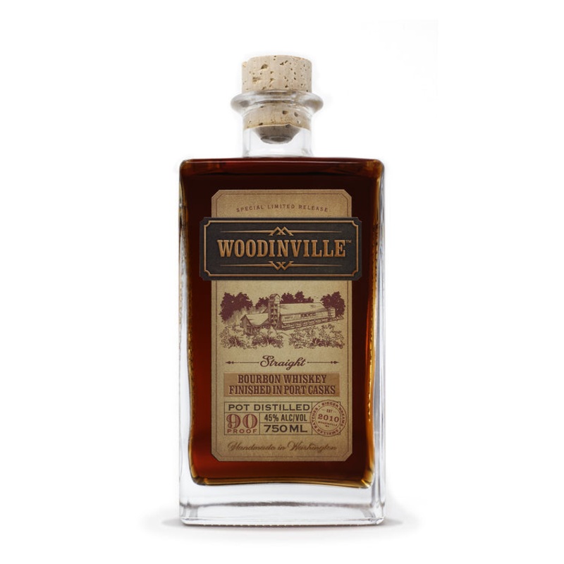 WOODINVILLE WHISKEY CO. STRAIGHT BOURBON FINISHED IN PORT CASKS SPECIAL LIMITED RELEASE 90 750ML 750ML