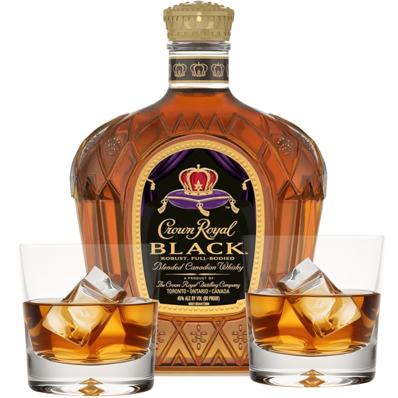 Crown Royal Black Gift Set Cheers to You