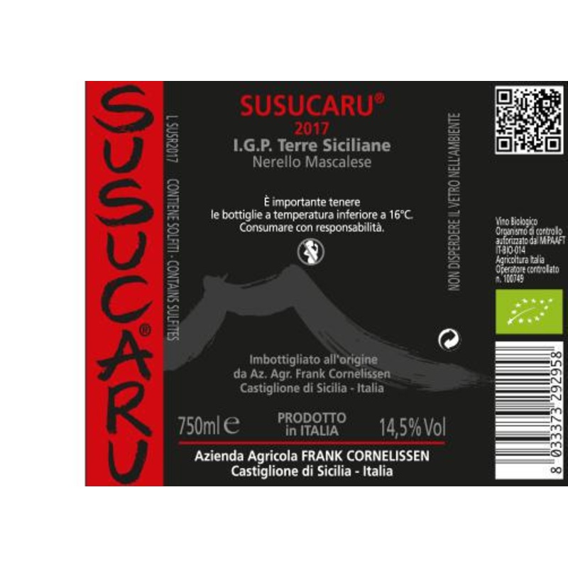 Red Wine Frank Cornelissen Susucaru Rosso