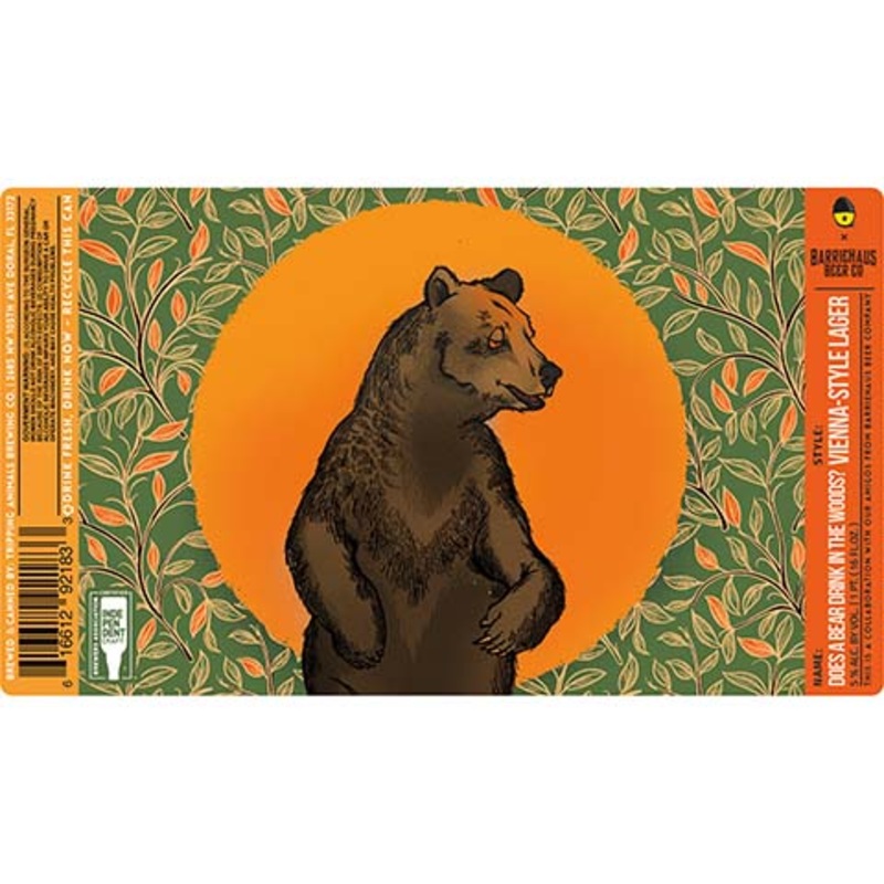 Tripping Animals Does A Bear Drink In The Woods? Lager 16OZ SINGLE CAN