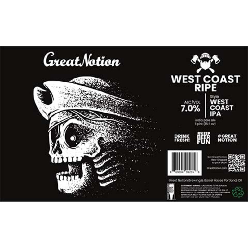 Great Notion West Coast Ripe IPA 16OZ SINGLE CAN