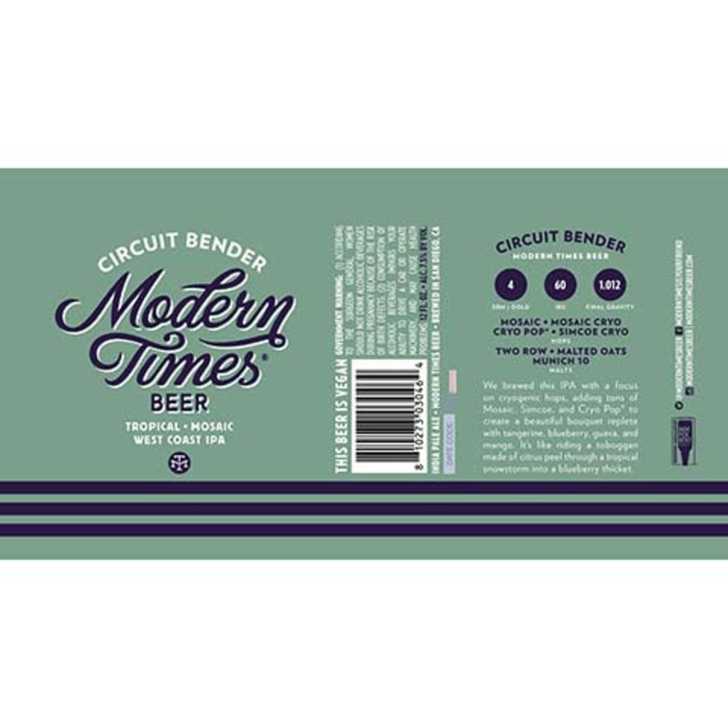 Modern Times Circuit Bender West Coast IPA 12OZ SINGLE CAN