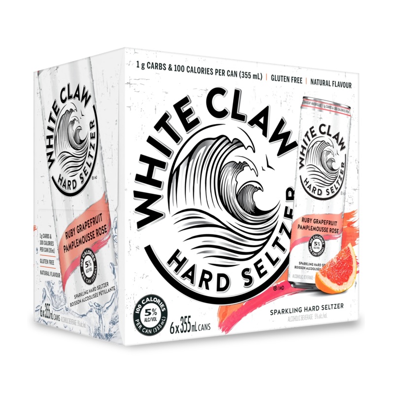 WHITE CLAW HARD SELTZER RUBY GRAPEFRUIT 355ML 6PK CAN @ Emerald Hills [1022900] 2130 ml