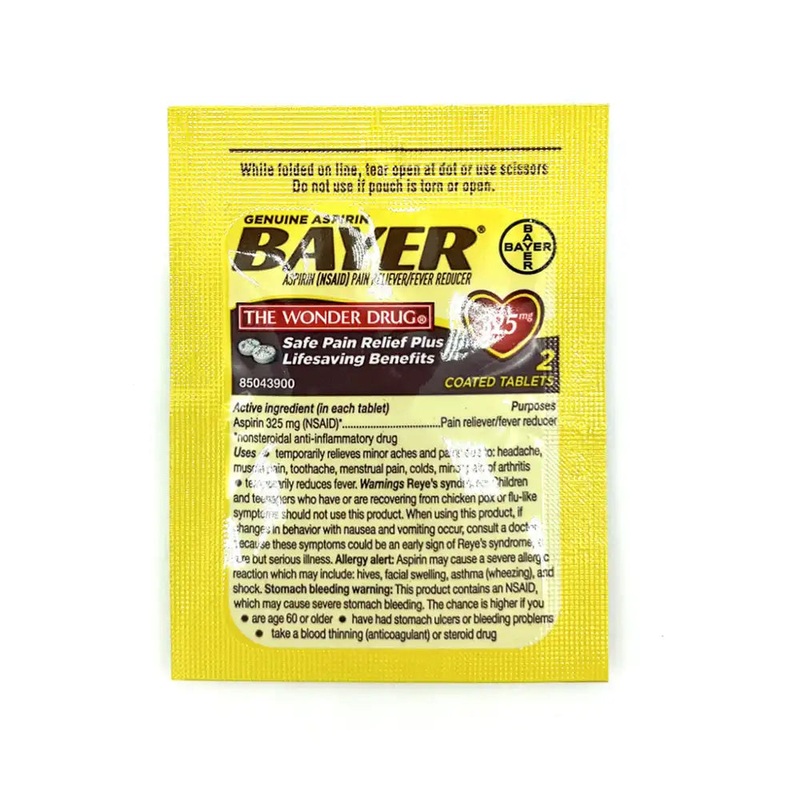 Bayer Aspirin 325mg (2-Tablet Pouch)
