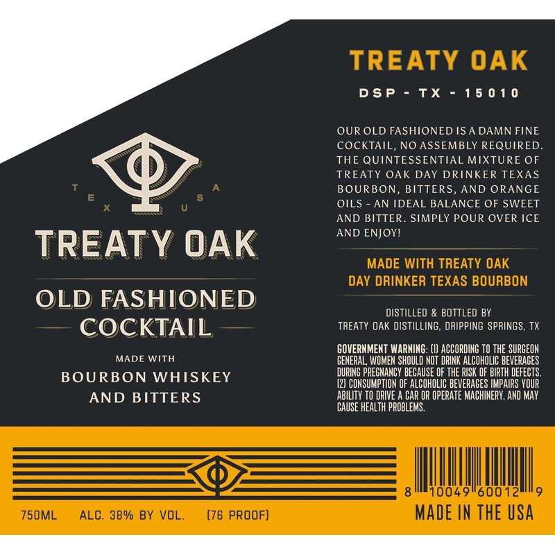 Treaty Oak Old Fashioned Cocktail