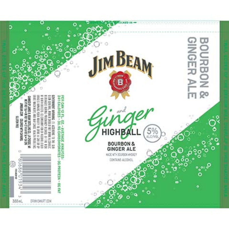 Jim Beam Bourbon & Ginger Highball 12OZ SINGLE CAN