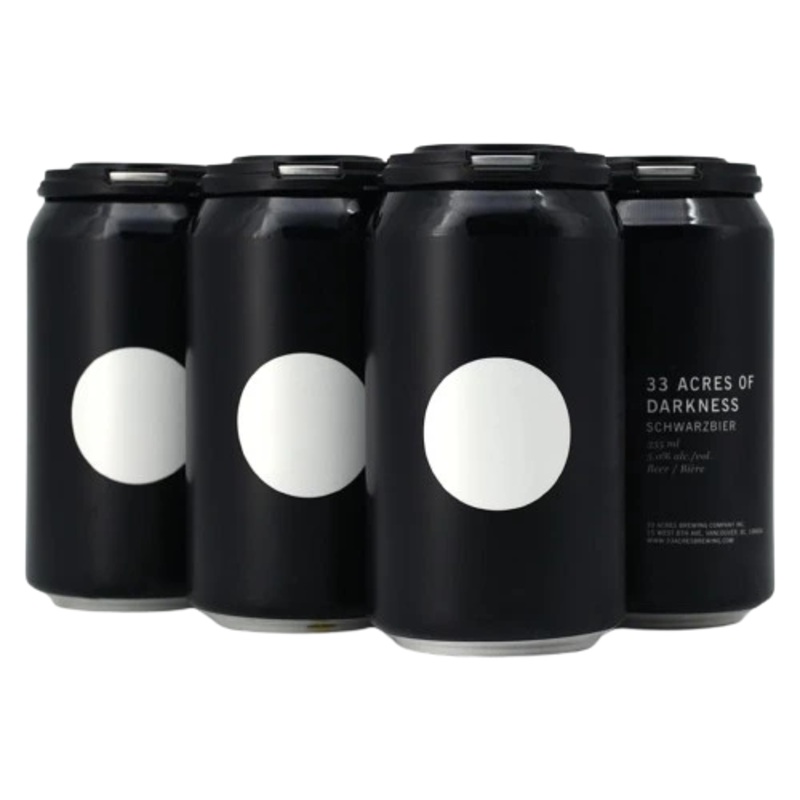 33 ACRES DARKNESS SCHWARZBIER 355ML 6PK CAN @ MacTaggart Ridge [1030453] 2130 ml
