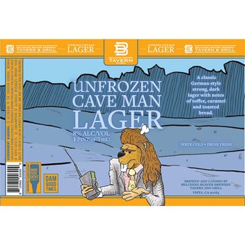 Belching Beaver Unfrozen Cave Man Lager 16OZ SINGLE CAN