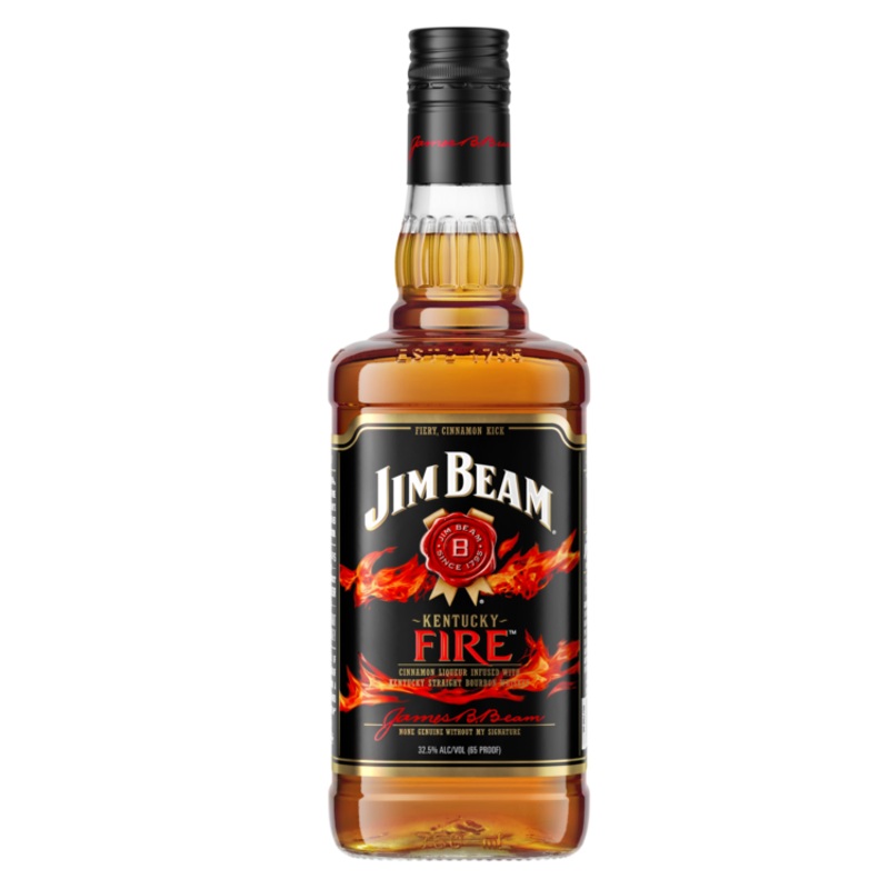 JIM BEAM CINNAMON FLAVORED WHISKEY KENTUCKY FIRE 65 750ML 750ML