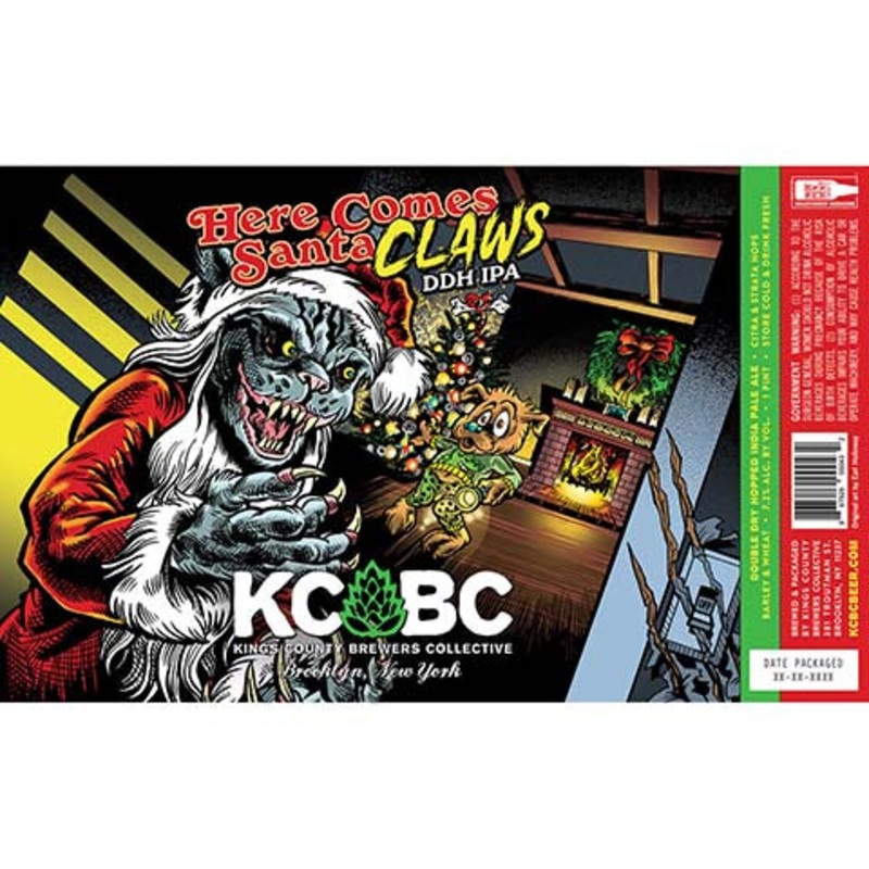 Kings County Brewers Collective Here Comes Santa Claws DDH IPA 16OZ SINGLE CAN
