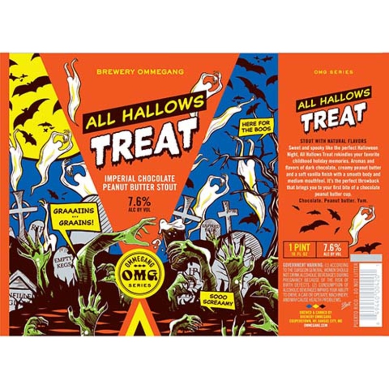 Ommegang All Hallows Treat Imperial  Chocolate Peanut Butter Stout 16OZ SINGLE CAN