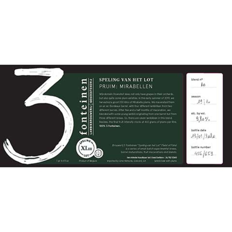 3 Fonteinen Svhl Pruim: Mirabellen 750ML BTL