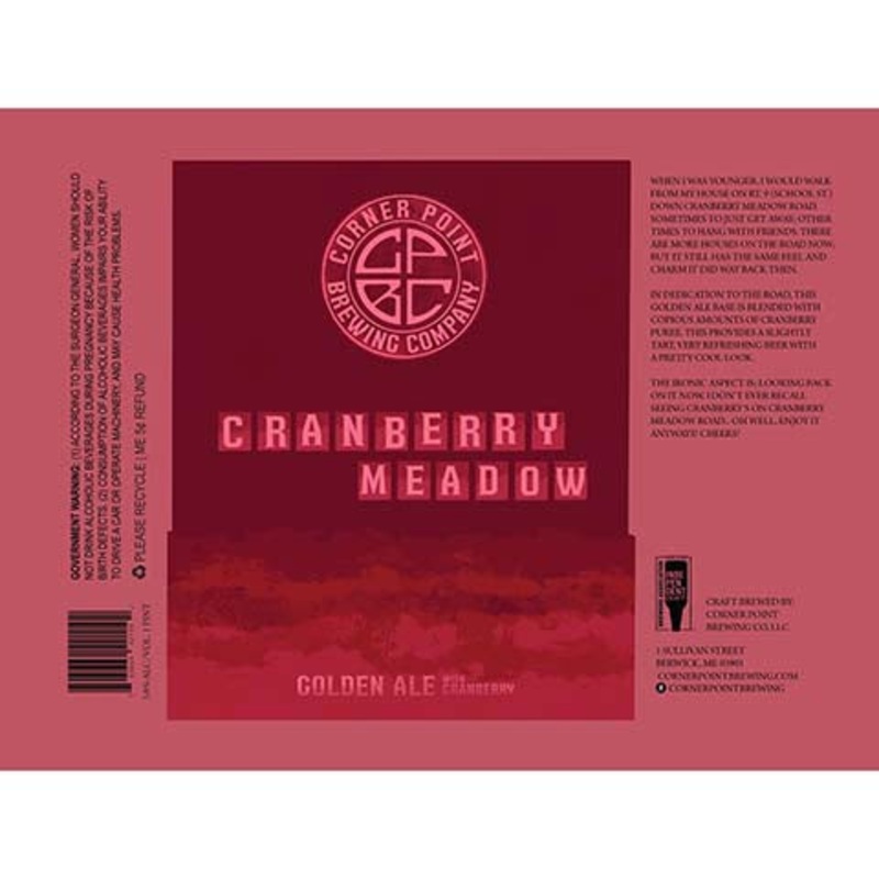 Corner Point Cranberry Meadow Golden Ale 16OZ SINGLE CAN