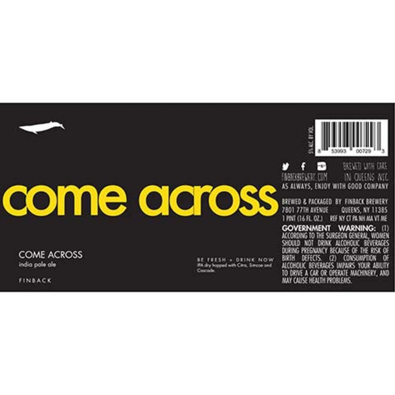 Finback Come Across IPA 16OZ SINGLE CAN