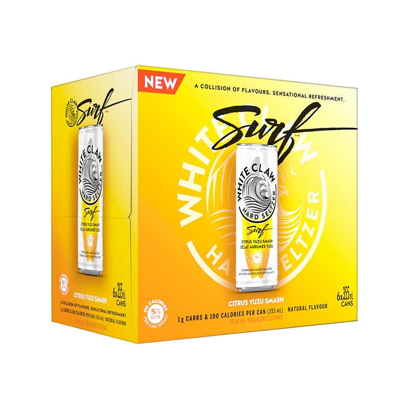 WHITE CLAW HARD SELTZER SURF CITRUS YUZU SMASH 355ML 6PK CAN @ St. Albert [1045528] 2130 ml