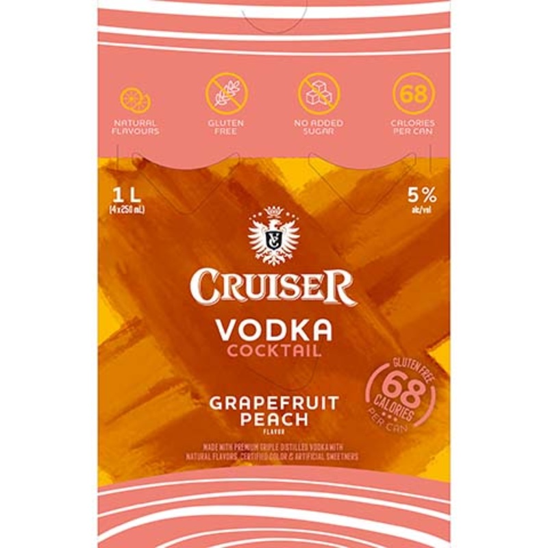 Cruiser Grapefruit Peach Vodka Cocktail 250ML CAN