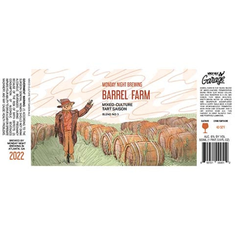 Monday Night Barrel Farm Mixed-Culture Tart Saison Blend No. 3 500ML BTL