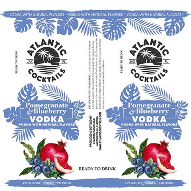 Atlantic Cocktails Pomegranate & Blueberry Vodka 750ML BTL