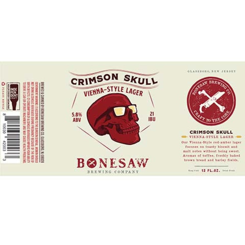 Bonesaw Crimson Skull Vienna-Style Lager 12OZ SINGLE CAN