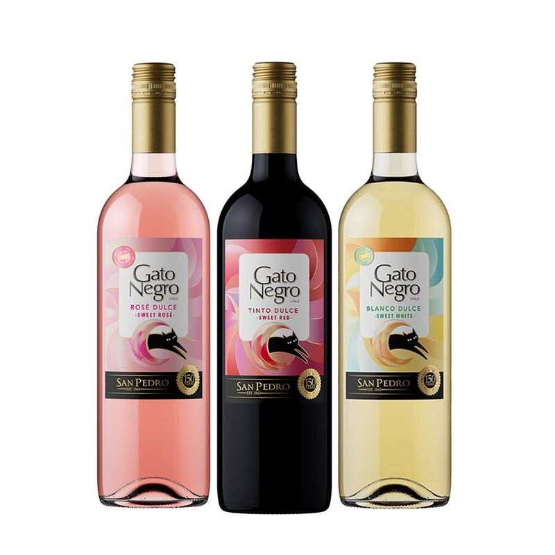 Buy 3x Gato Negro Dulce Wine Bundle: 1x Rose, 1x Tinto, 1x Blanco 750ml (Total 3 Bottles)