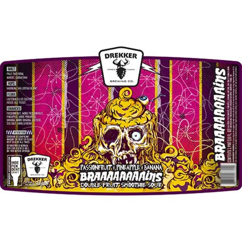 Drekker Passionfruit Pineapple Banana Braaaaaaaains Sour 16OZ SINGLE CAN