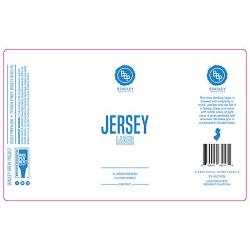 Bradley Brew Jersey Lager 16OZ SINGLE CAN