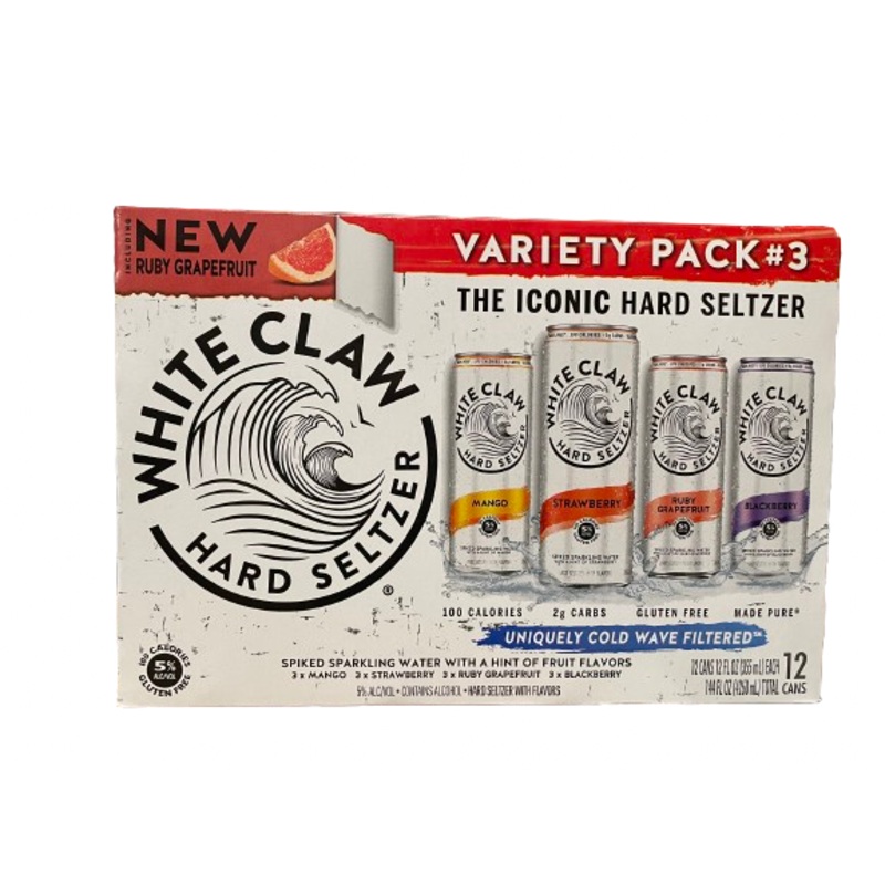 Seltzer White Claw 12pk Variety #3 NEW