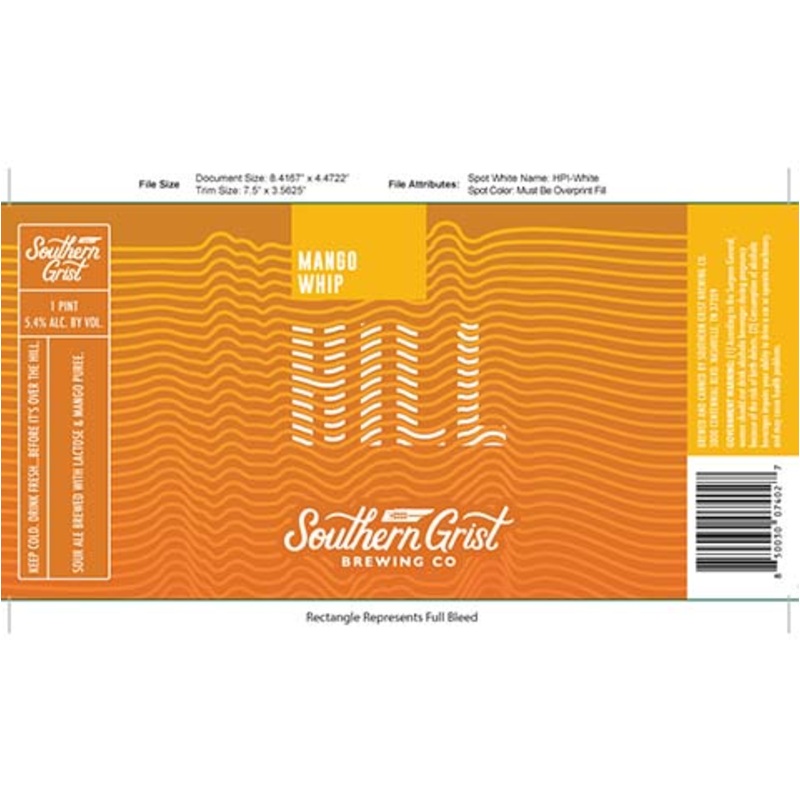 Southern Grist Mango Whip Sour Ale 16OZ SINGLE CAN