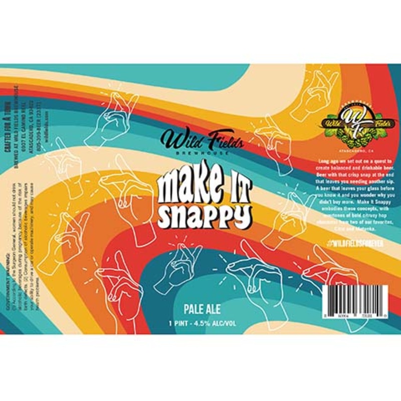 Wild Fields Make It Snappy Pale Ale 16OZ SINGLE CAN