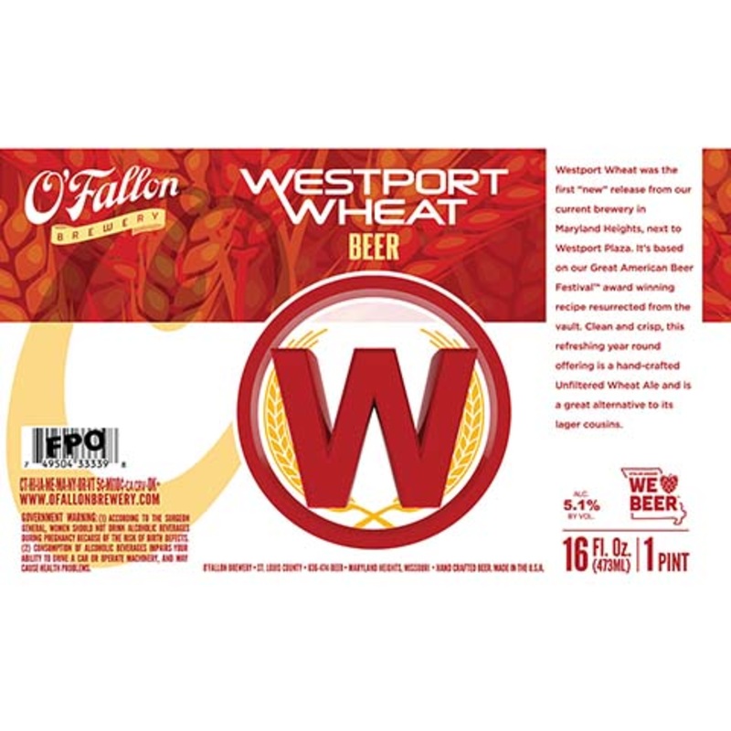 O'Fallon Westport Wheat Beer 16OZ SINGLE CAN