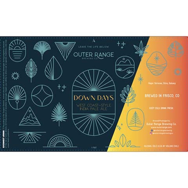 Outer Range Down Days West Coast-Style IPA 16OZ SINGLE CAN