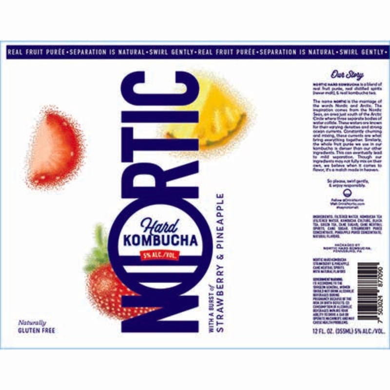 Nortic Hard Kombucha Strawberry & Pineapple 12OZ SINGLE BTL