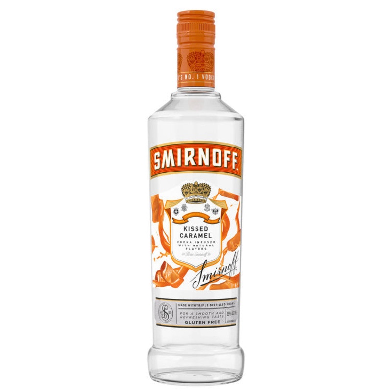 SMIRNOFF CARAMEL FLAVORED VODKA KISSED CARAMEL 60 750ML 750ML