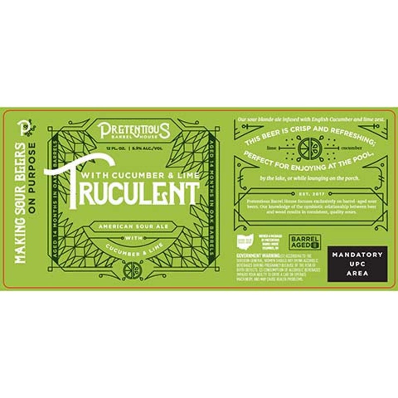 Pretentious Barrel Cucumber, Lime & Mint Truculent American Sour Ale 16OZ SINGLE CAN