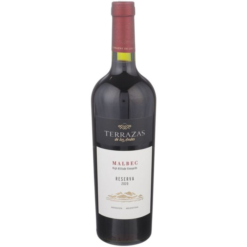TERRAZAS DE LOS ANDES MALBEC RESERVA HIGH ALTITUDE VINEYARDS MENDOZA 2020 750ML 750ML