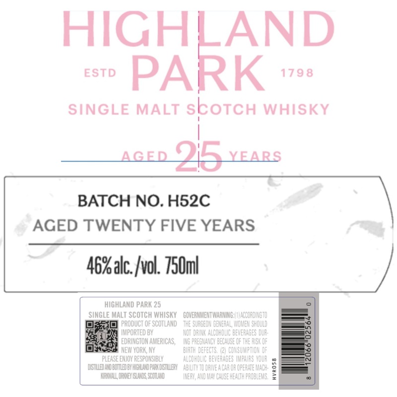 Highland Park 25 Year Old Single Malt Scotch Whisky