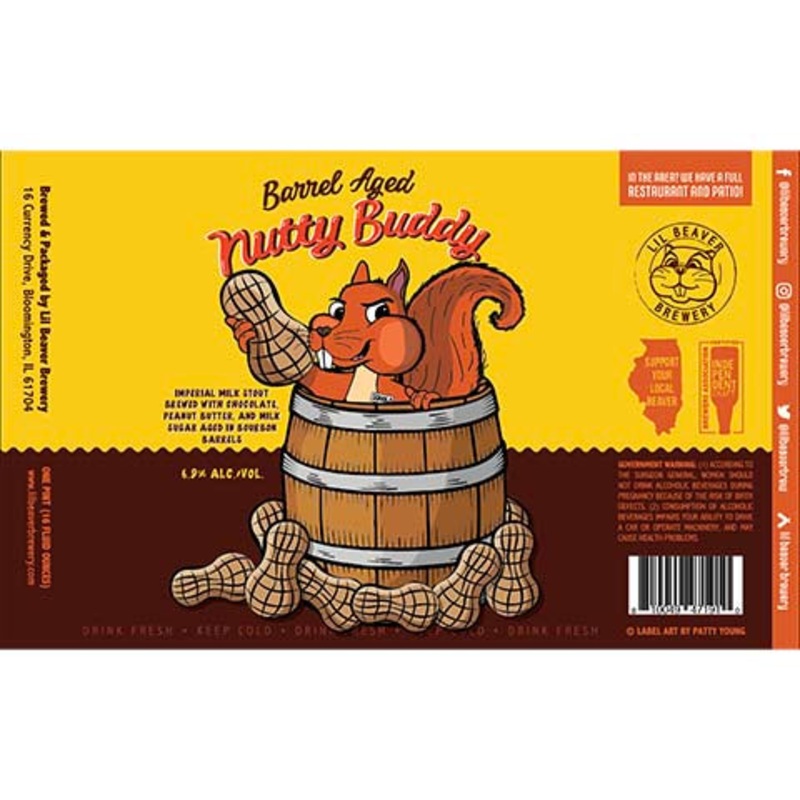 Lil Beaver Barrel Aged Nutty Buddy Imperial Milk Stout 16OZ SINGLE CAN