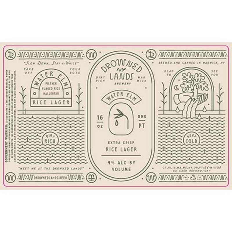 Drowned Lands Water Elm Extra Crisp Rice Lager 16OZ SINGLE CAN
