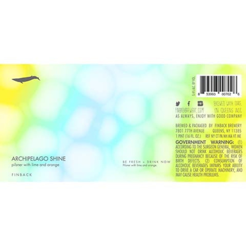 Finback Archipelago Shine Pilsner 16OZ SINGLE CAN