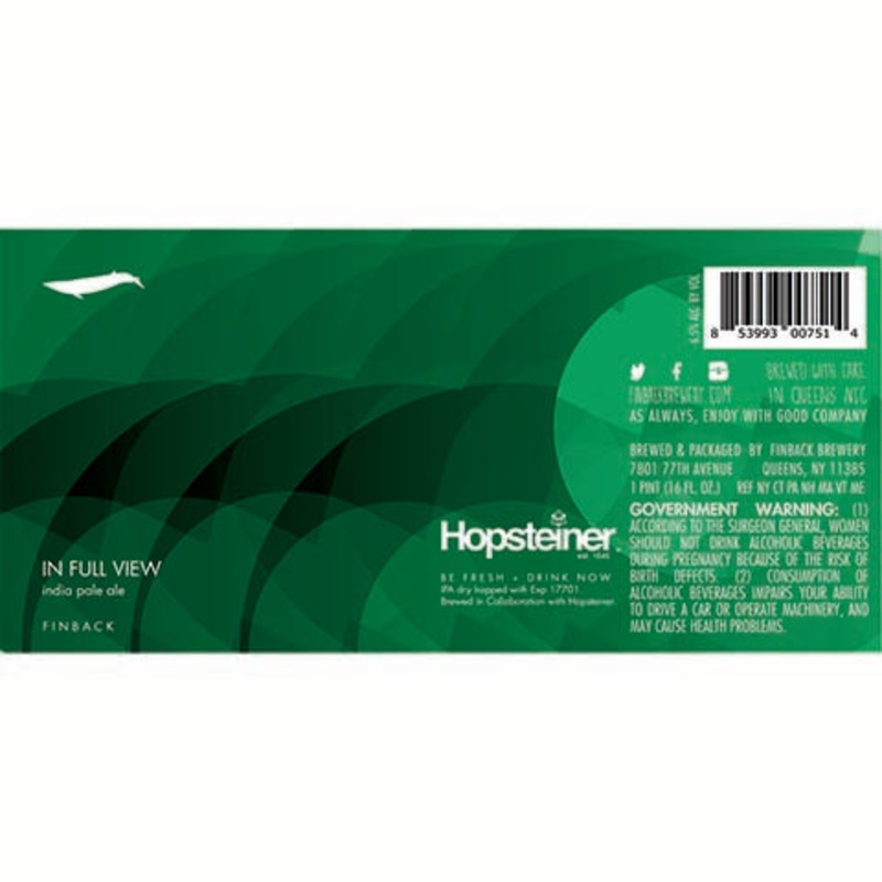 Finback In Full View IPA 16OZ SINGLE CAN