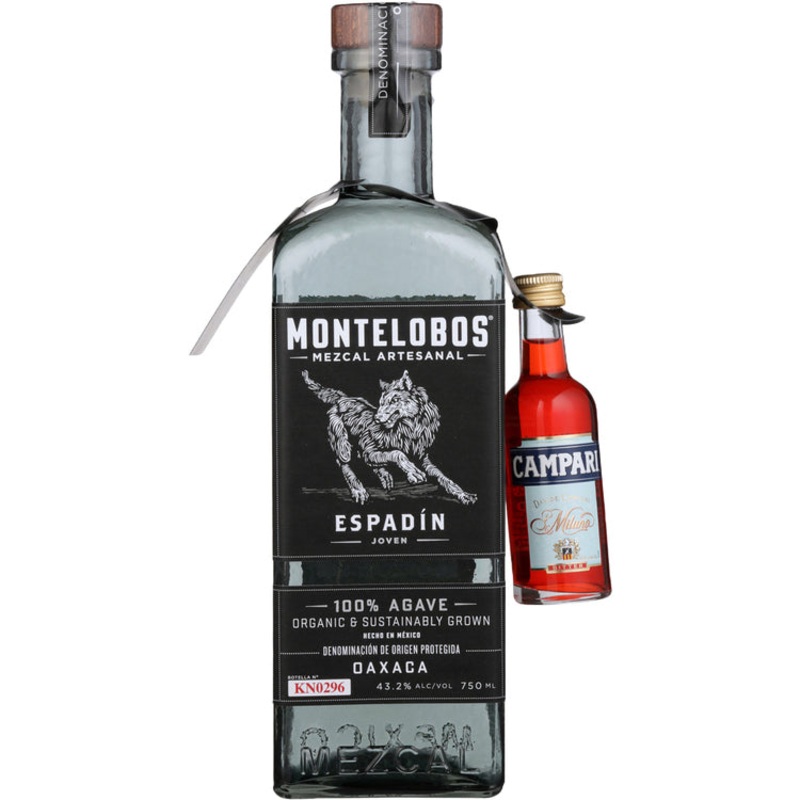 MONTELOBOS MEZCAL ARTESANAL JOVEN ESPADIN 86.4 W/ CAMPARI APERITIVO 48 750ML 750ML