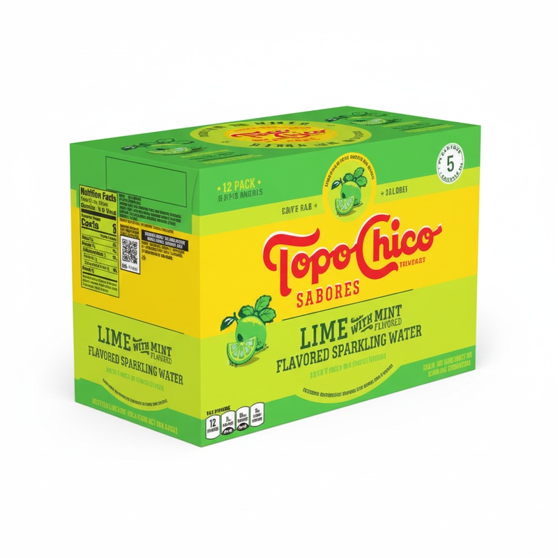Topo Chico Sabores Lime With Mint 8pk 12oz Can