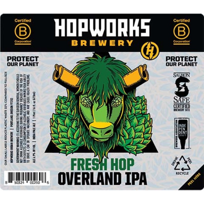 Hopworks Fresh Hop Overland IPA 16OZ SINGLE CAN