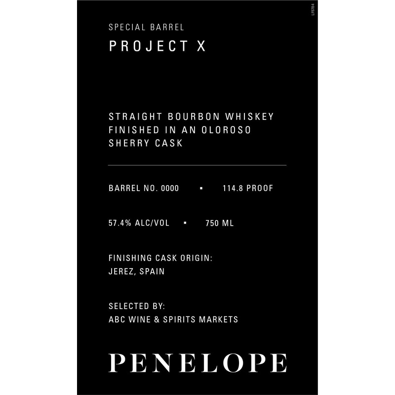 Penelope Project X Straight Bourbon Whiskey Oloroso Sherry Cask Finish