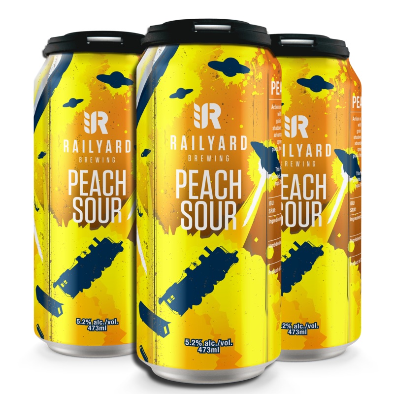 RAILYARD PEACH SOUR 473 ML  4 PACK