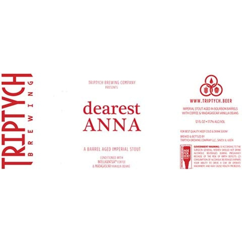 Triptych Dearest Anna Barrel Aged Imperial Stout 12OZ SINGLE CAN