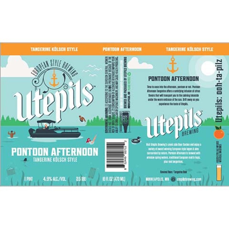 Utepils Pontoon Afternoon Kolsch Ale 16OZ SINGLE CAN