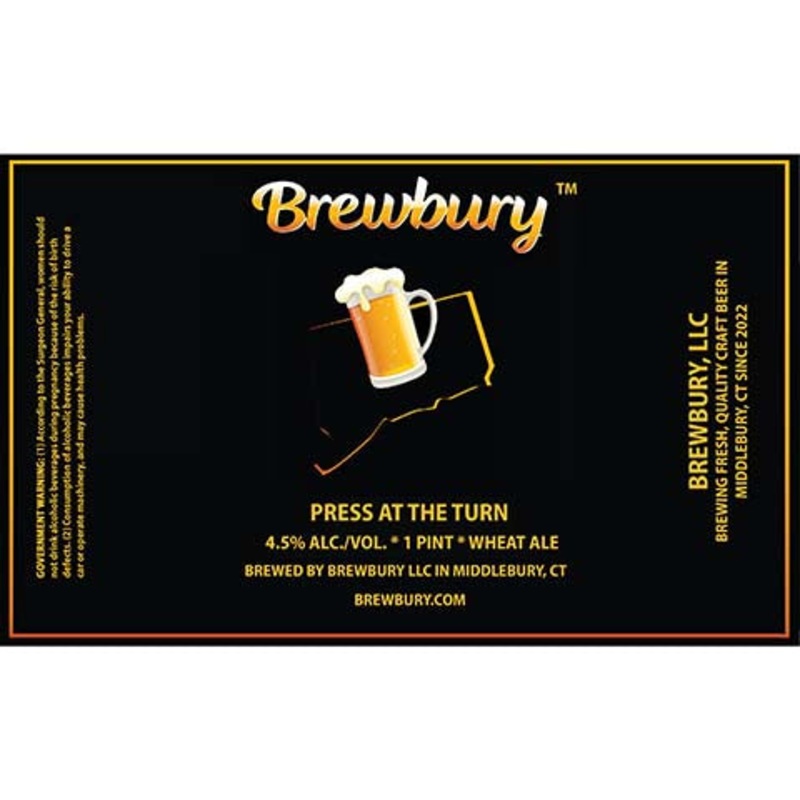 Brewbury Press At The Turn Wheat Ale 16OZ SINGLE CAN
